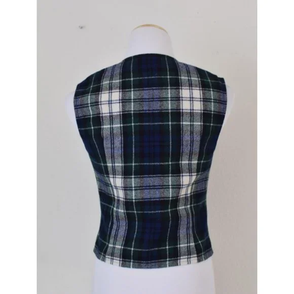 Vintage Sleeveless 90s Pendleton Plaid Waistcoat Vest - Picture 3 of 10
